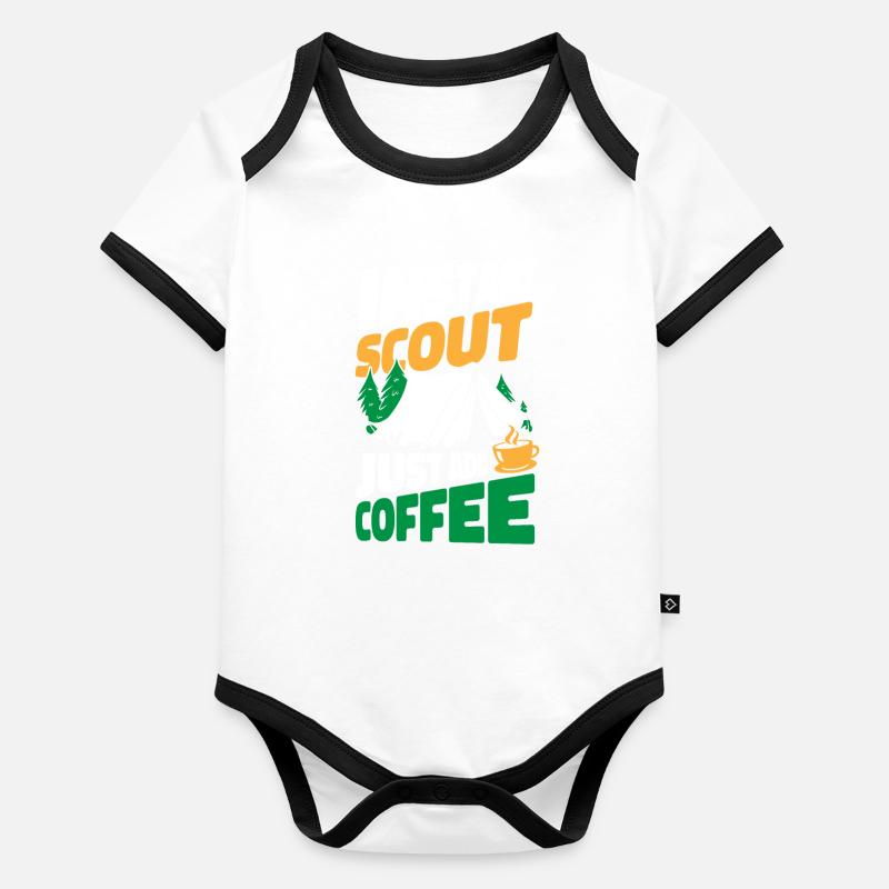 Caféine scoute Body Bébé bio contrasté manches courtes