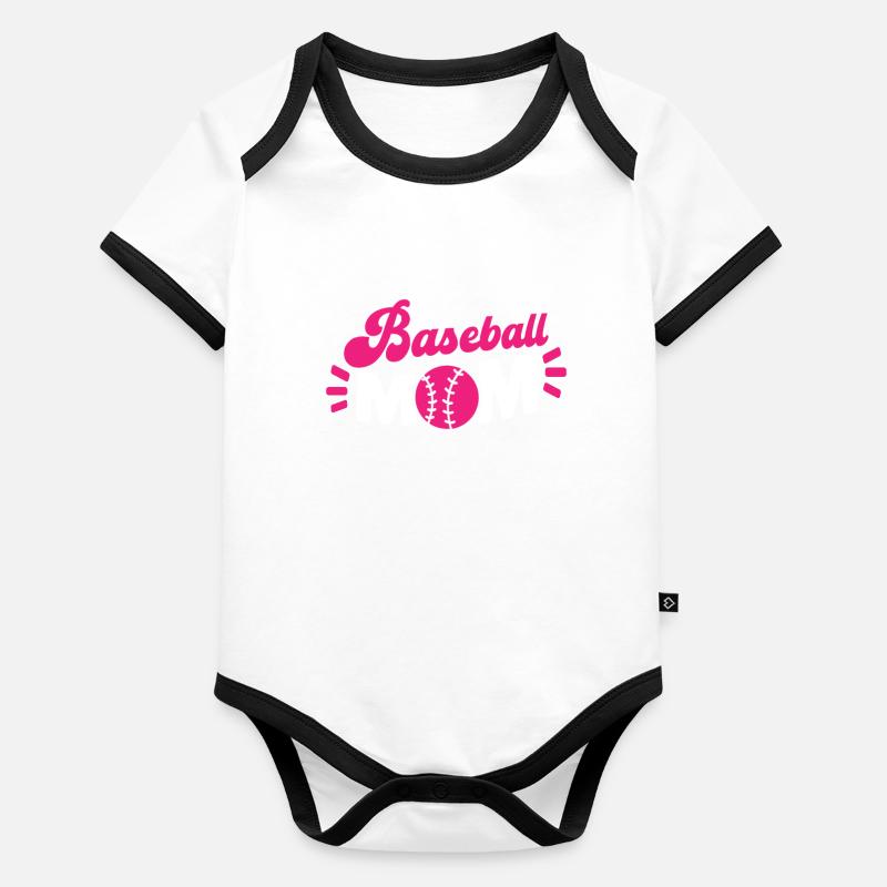Baseball Mutter Baseball Mom Baby Bio-Kurzarm-Kontrastbody