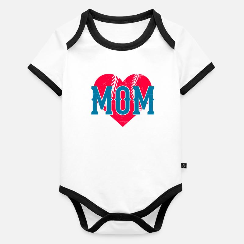 Baseball Mom Baseball Mom Organic Baby Contrasting Bodysuit