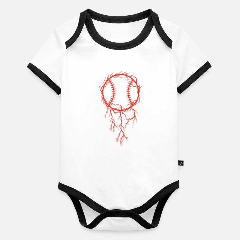 Tonnerre de baseball Body Bébé bio contrasté manches courtes