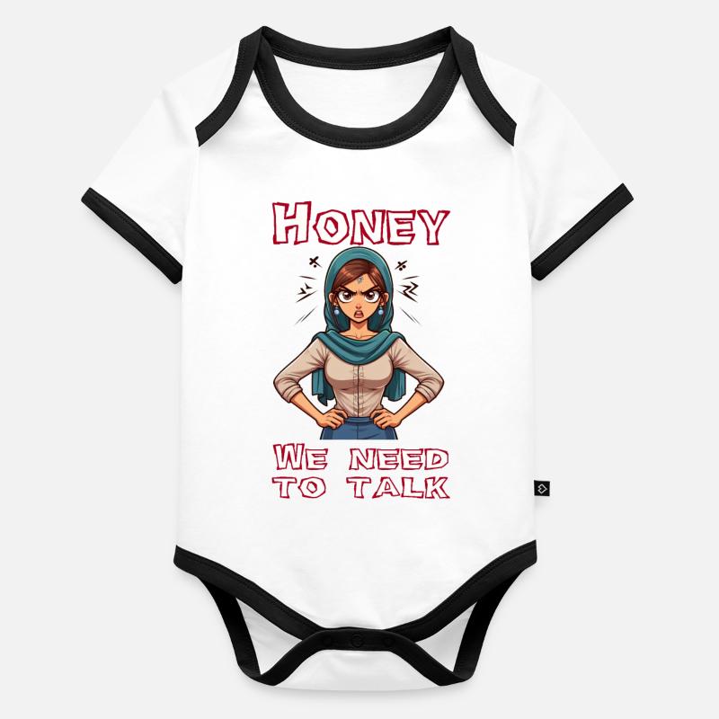 Honey we need to talk Baby Bio-Kurzarm-Kontrastbody