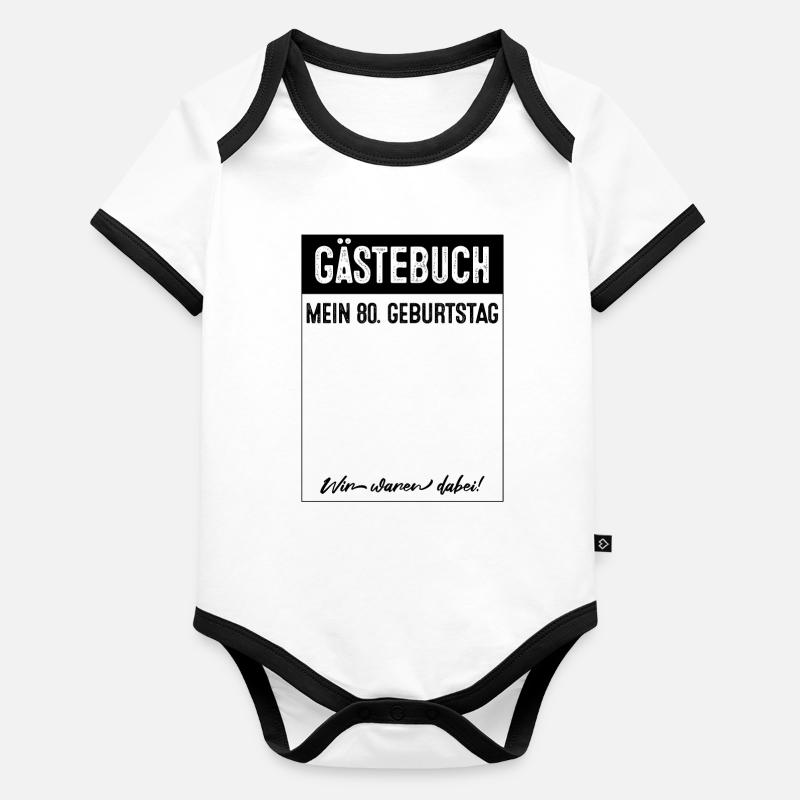 80 Years Guestbook 80th Birthday Organic Baby Contrasting Bodysuit