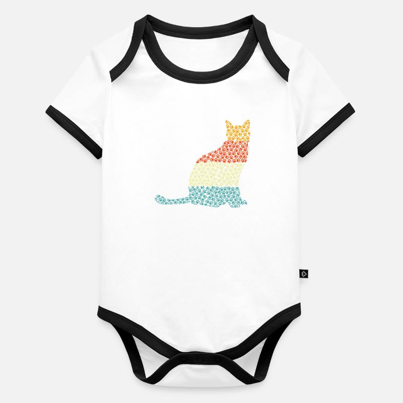 Cat Organic Baby Contrasting Bodysuit