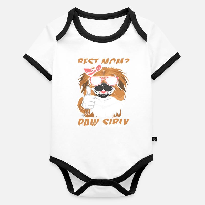 Pekingese Mutter Best Mom Pawsibly Baby Bio-Kurzarm-Kontrastbody