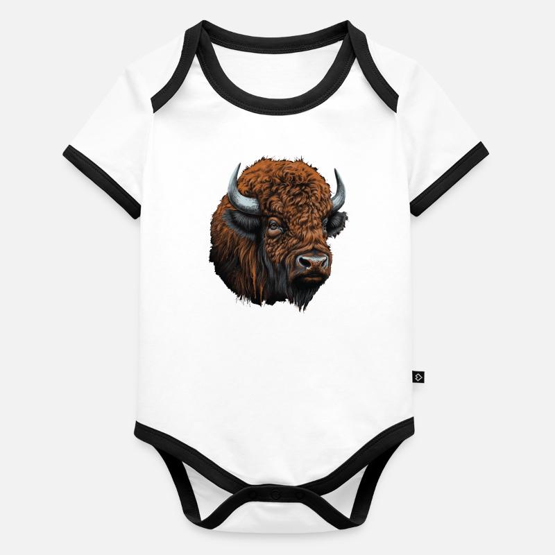 Buffle Body Bébé bio contrasté manches courtes