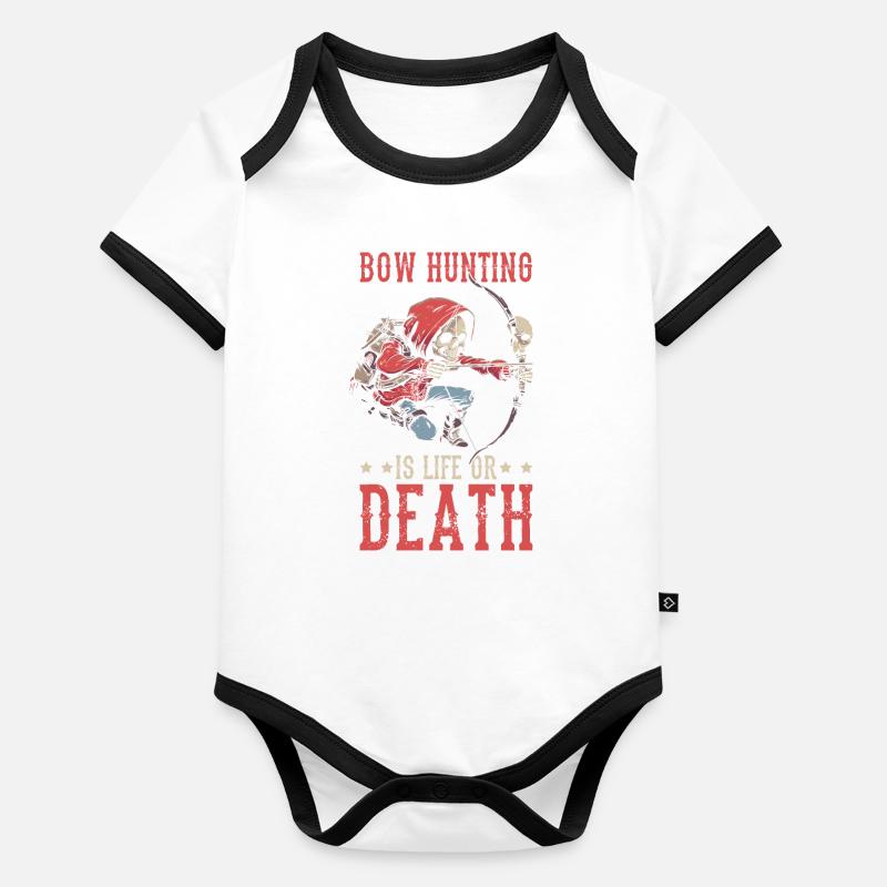 Bow Hunting Bow Hunter Skeleton Organic Baby Contrasting Bodysuit