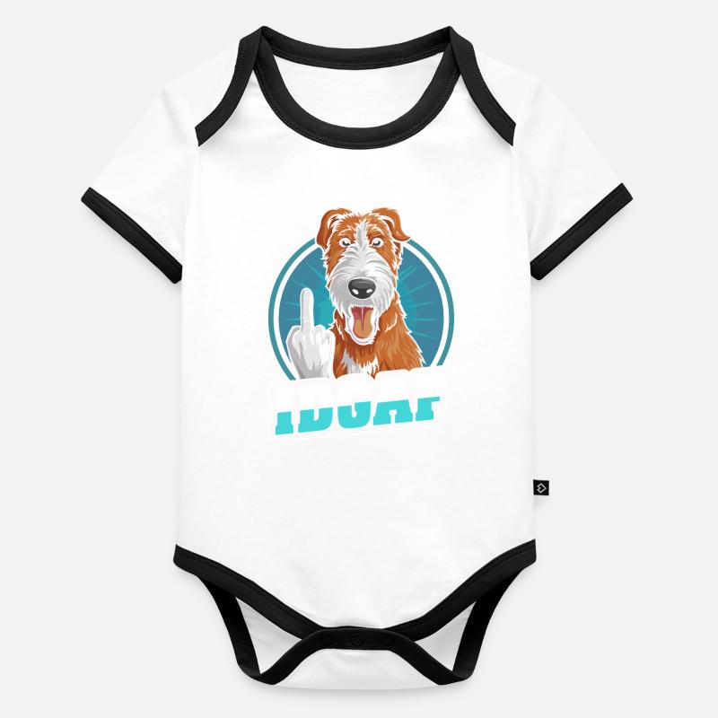 Irish Wolfhound Idgaf Body Bébé bio contrasté manches courtes