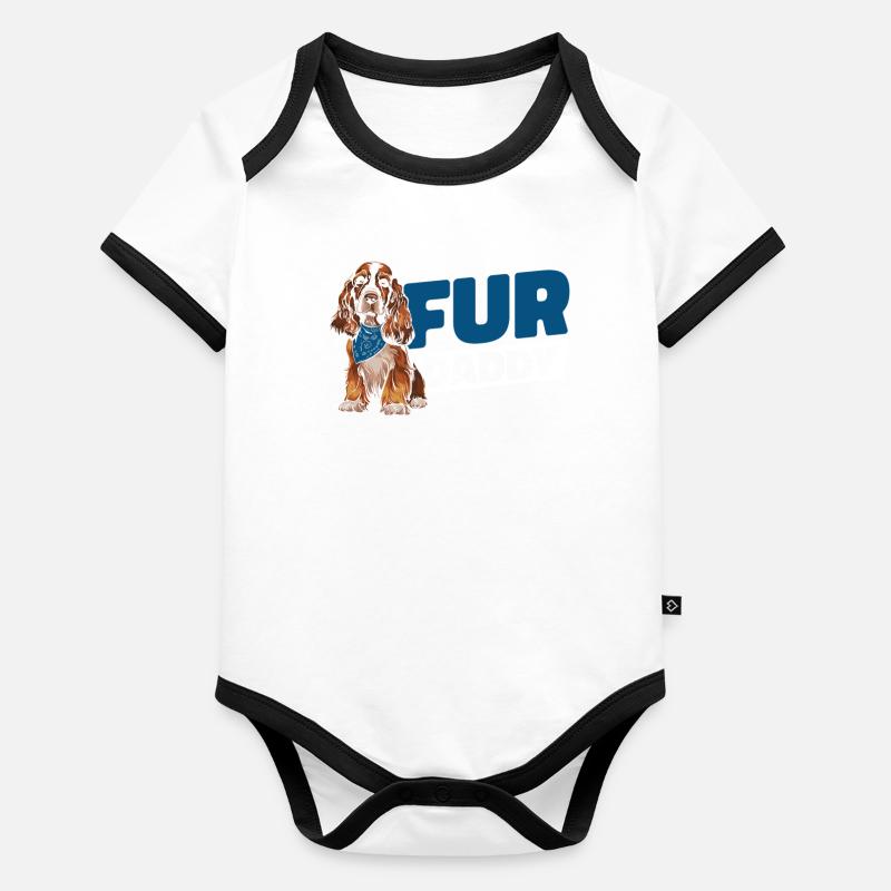 Cocker Spaniel Dog Dad For Daddy Organic Baby Contrasting Bodysuit
