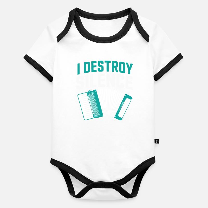Accordéon Body Bébé bio contrasté manches courtes