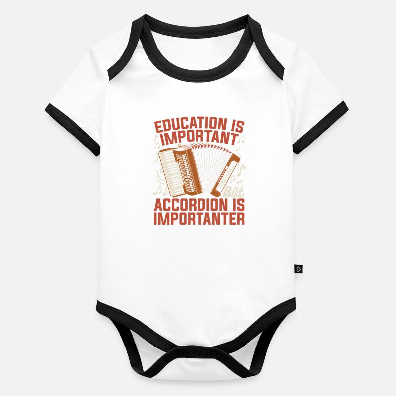 Accordéon Body Bébé bio contrasté manches courtes