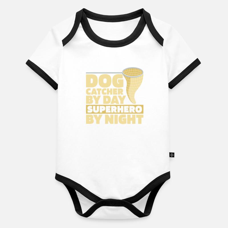 Attrape-chiens Body Bébé bio contrasté manches courtes