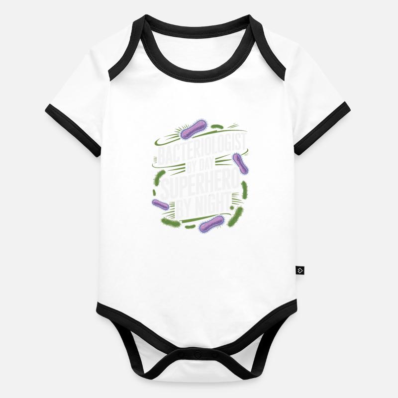 Bactériologiste Body Bébé bio contrasté manches courtes