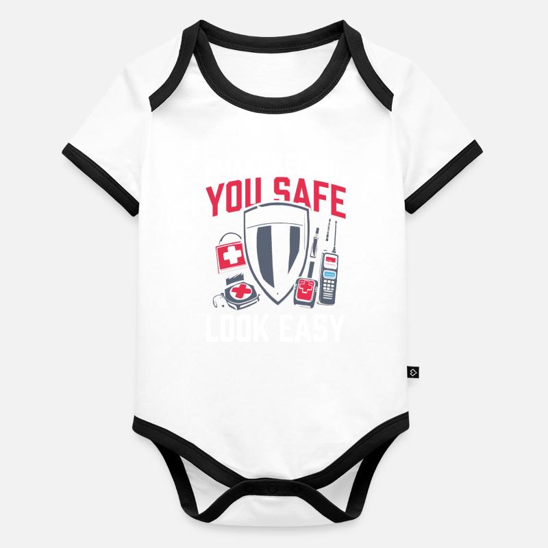 Garde du corps Body Bébé bio contrasté manches courtes