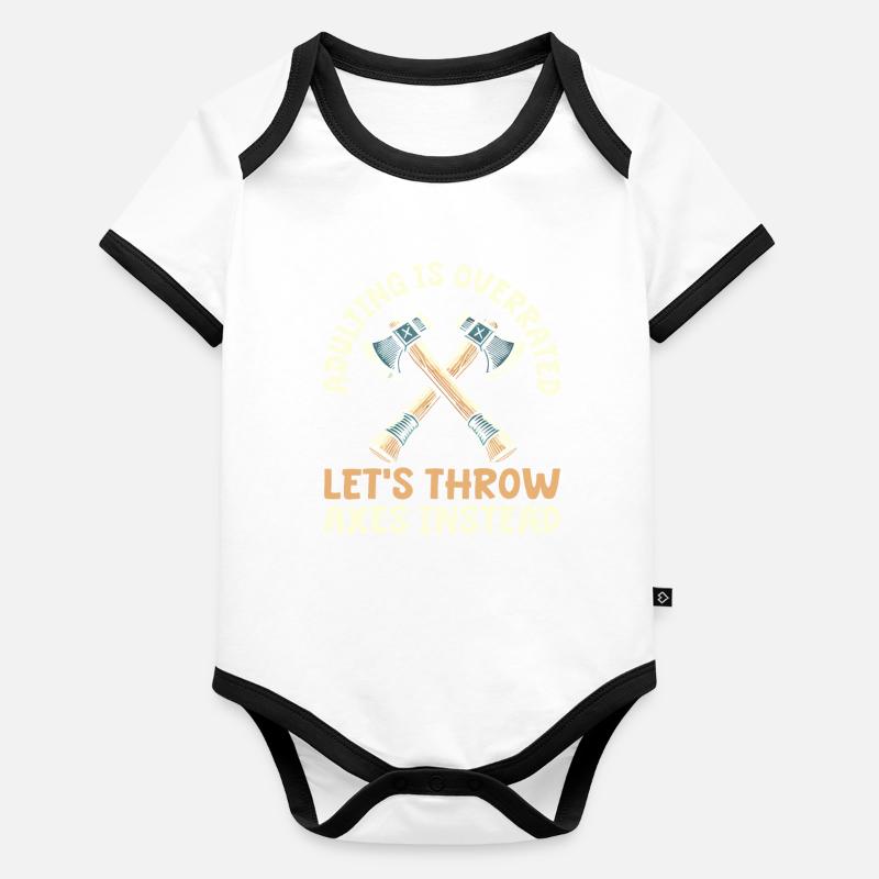 Axe Throwing Axe Thrower Organic Baby Contrasting Bodysuit