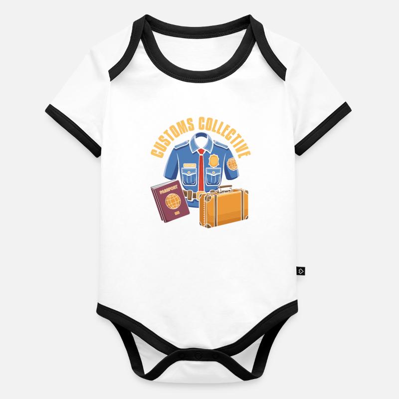 Customs Officers Team Organic Baby Contrasting Bodysuit