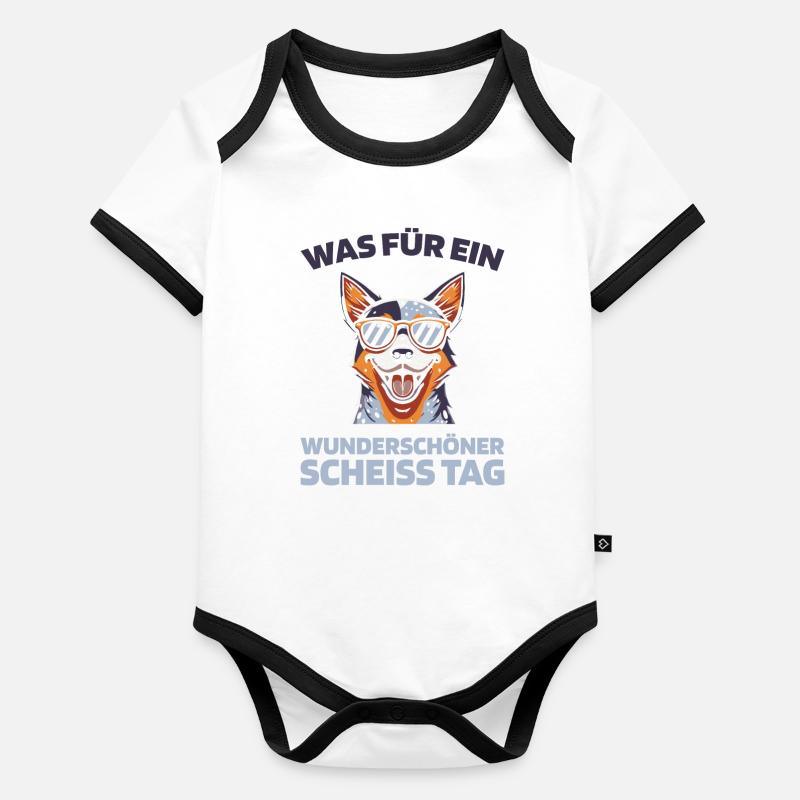 Australischer Rinderhund Baby Bio-Kurzarm-Kontrastbody