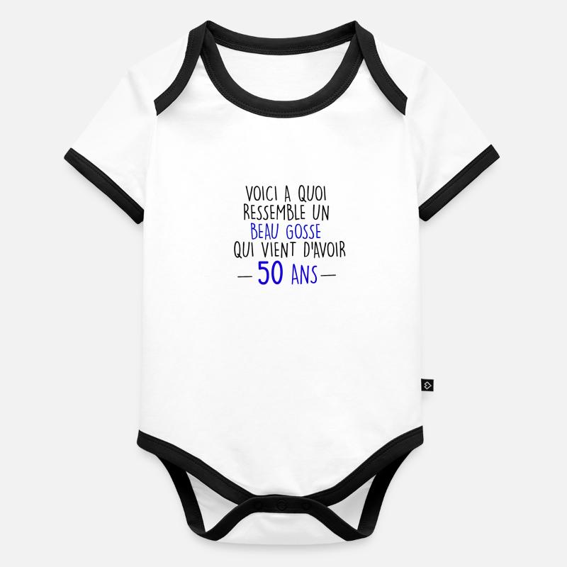 50 ans Body Bébé bio contrasté manches courtes