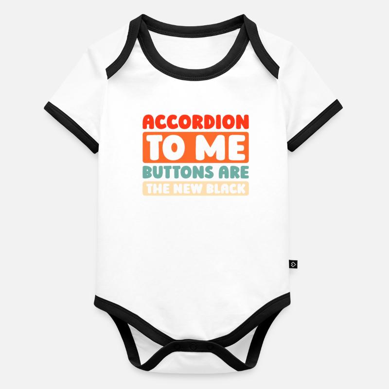 Accordéon Body Bébé bio contrasté manches courtes