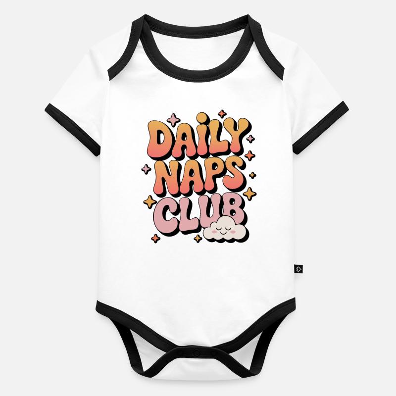 Daily Naps Club Süßes Nickerchen und Mittagsschlaf Baby Bio-Kurzarm-Kontrastbody