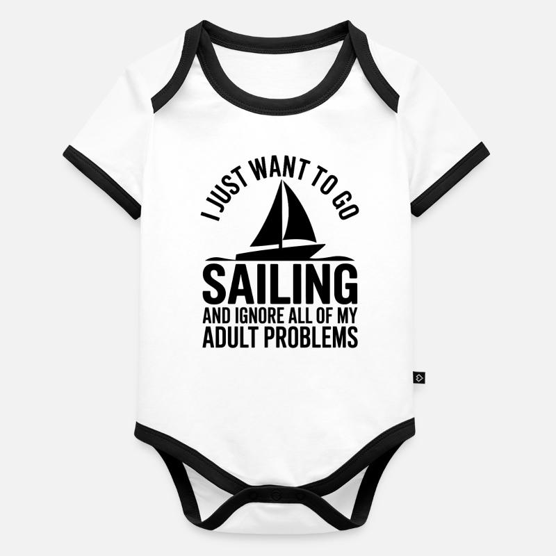 Sailing Saying Sailor Sailing Gift Organic Baby Contrasting Bodysuit