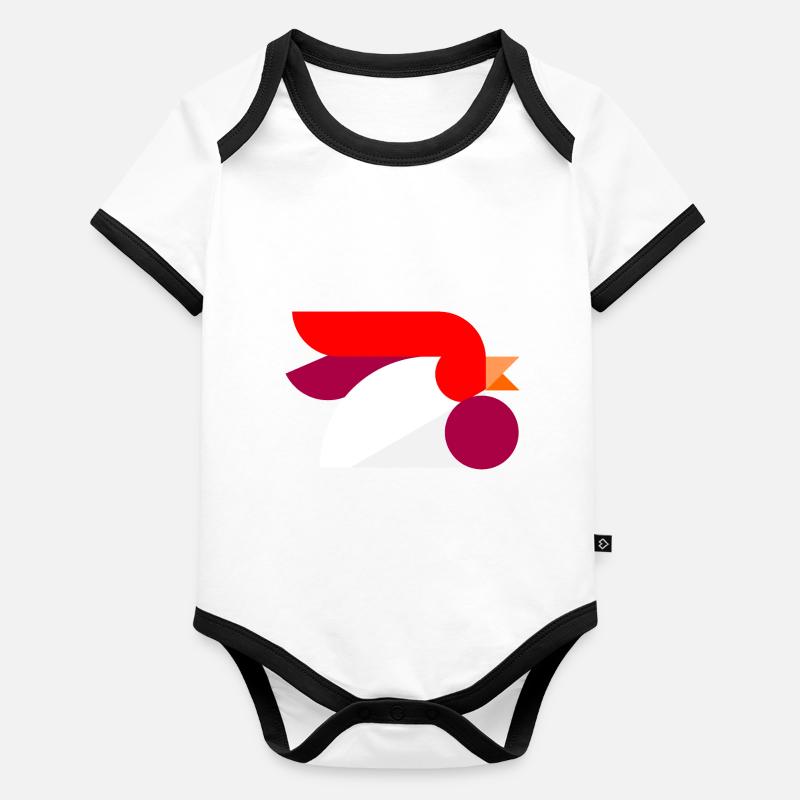 Logo de coq Body Bébé bio contrasté manches courtes