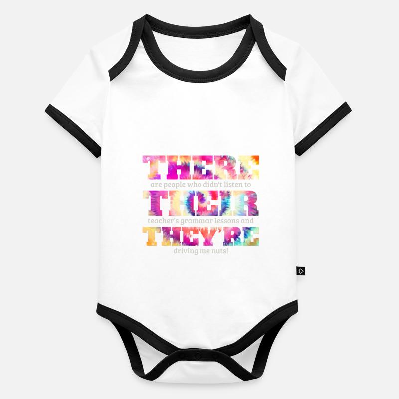 Englischlehrer Geschenke Englischklasse Grammatik Baby Bio-Kurzarm-Kontrastbody