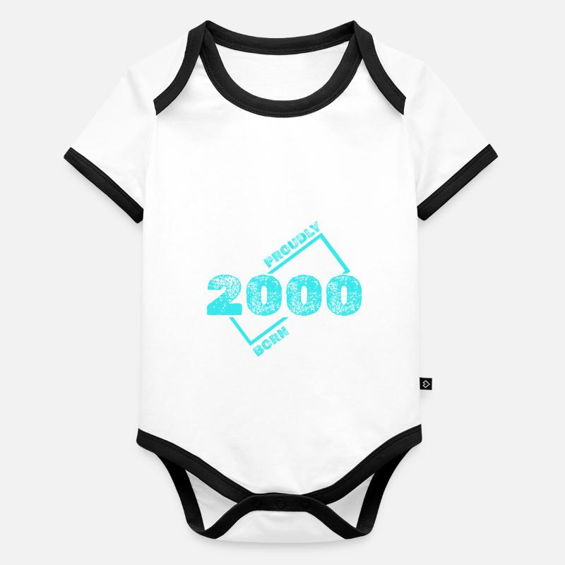 Born 2000 Organic Baby Contrasting Bodysuit