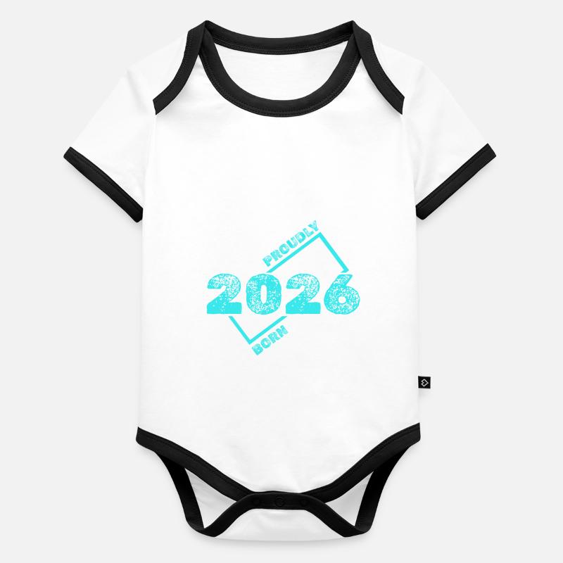 Né en 2026 Body Bébé bio contrasté manches courtes