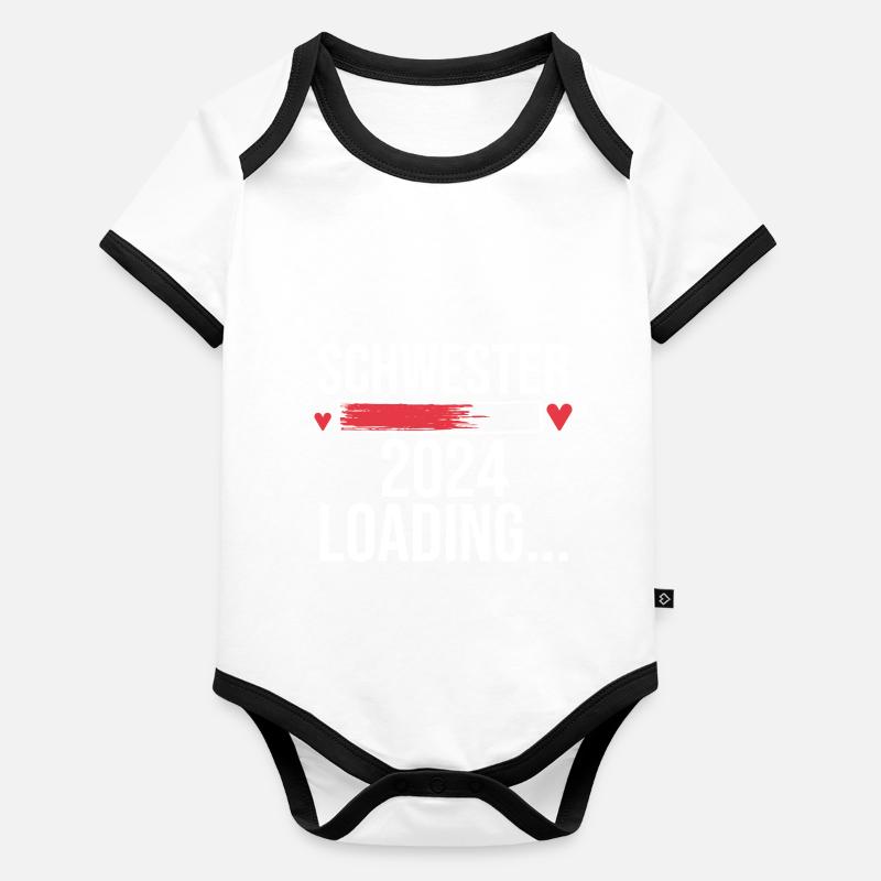 Werdende Schwester 2024 Baby Bio-Kurzarm-Kontrastbody