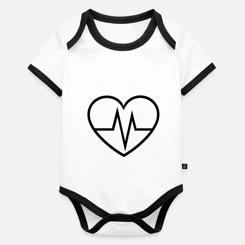 heartbeat Organic Baby Contrasting Bodysuit