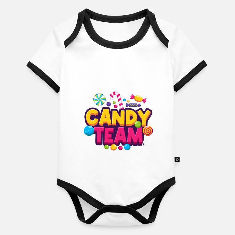 Candy Team Bonbons Body Bébé bio contrasté manches courtes