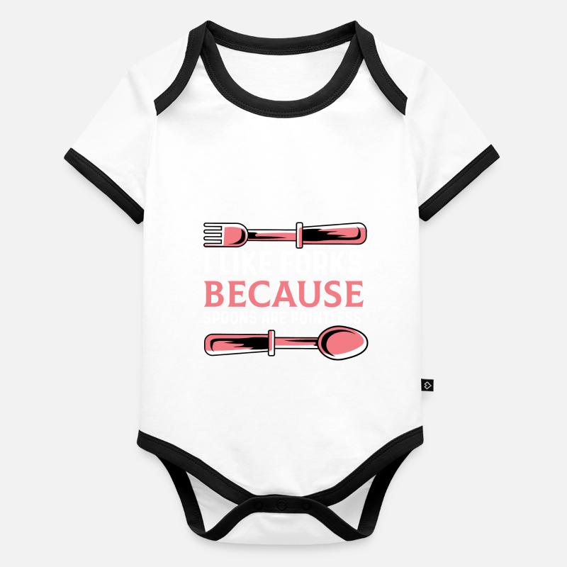 Spoons are pointless Special Gift Organic Baby Contrasting Bodysuit