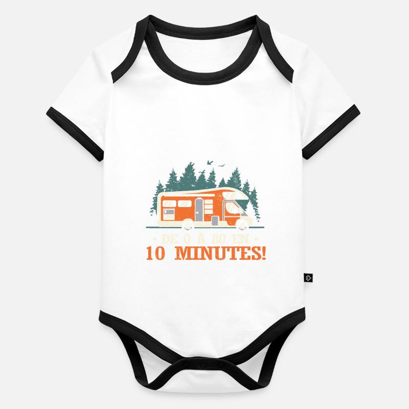 Drôle Camping Car Camper Body Bébé bio contrasté manches courtes
