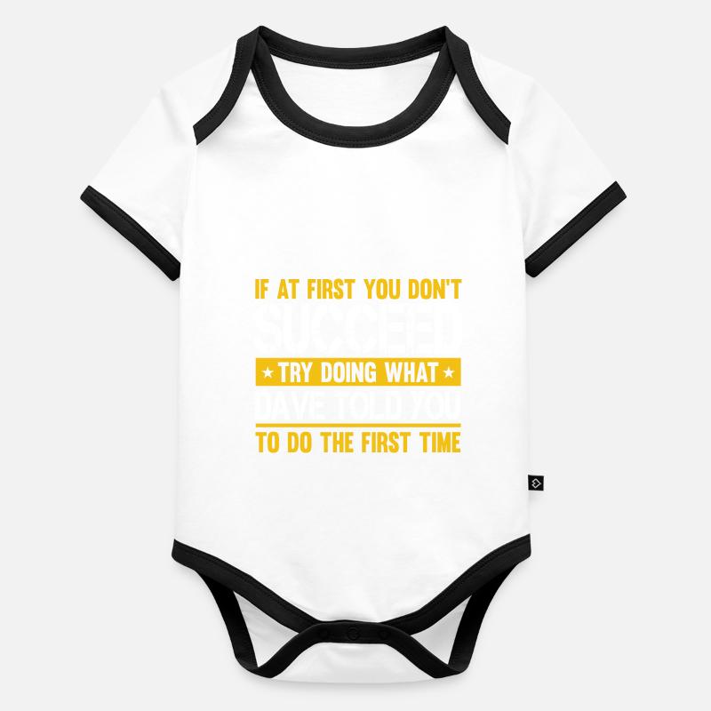 Drôle de nom Dave David Body Bébé bio contrasté manches courtes