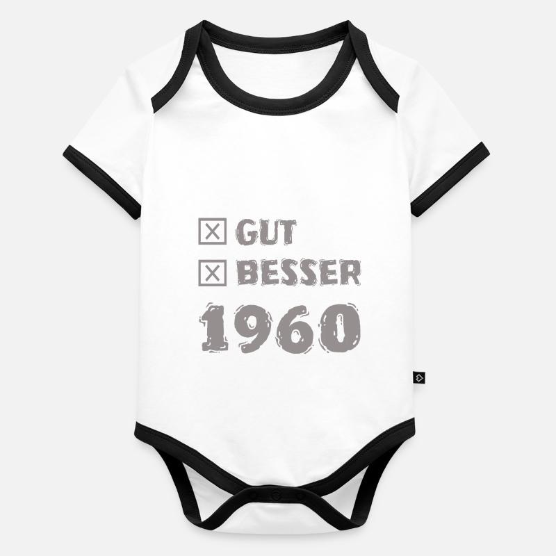 1960 Body Bébé bio contrasté manches courtes