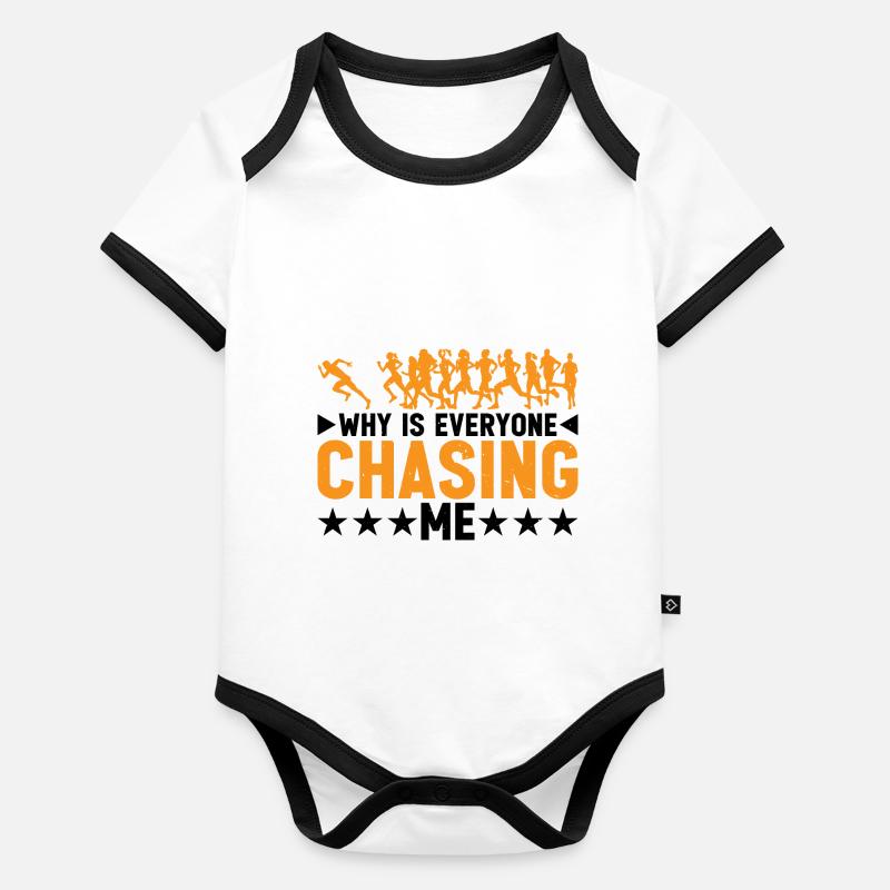 Why Is Everyone Chasing Me 7 Organic Baby Contrasting Bodysuit