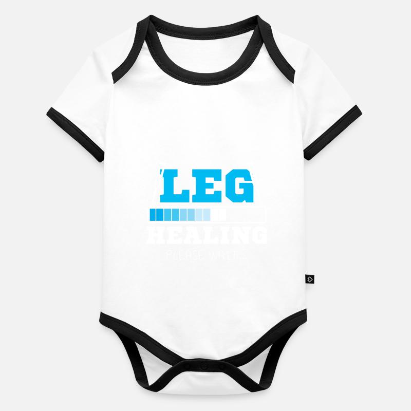 Leg Healing Please Wait Baby Bio-Kurzarm-Kontrastbody