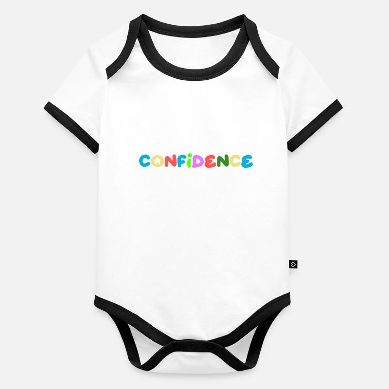 Selbstvertrauen positives Denken Baby Bio-Kurzarm-Kontrastbody