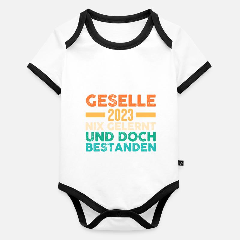 Handwerker Gesellenprüfung 2023 Gesellenbrief Ges Baby Bio-Kurzarm-Kontrastbody