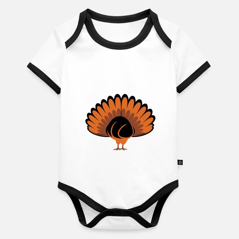dindons Body Bébé bio contrasté manches courtes