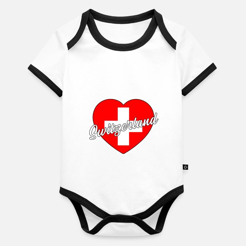 Suisse Body Bébé bio contrasté manches courtes