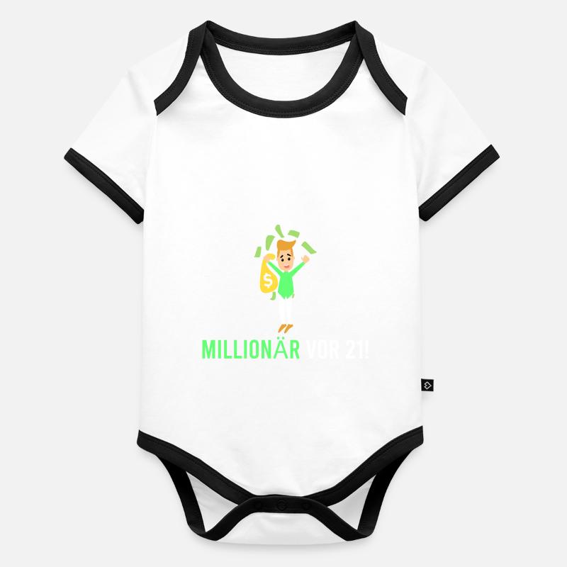 Millionär vor 21! Baby Bio-Kurzarm-Kontrastbody