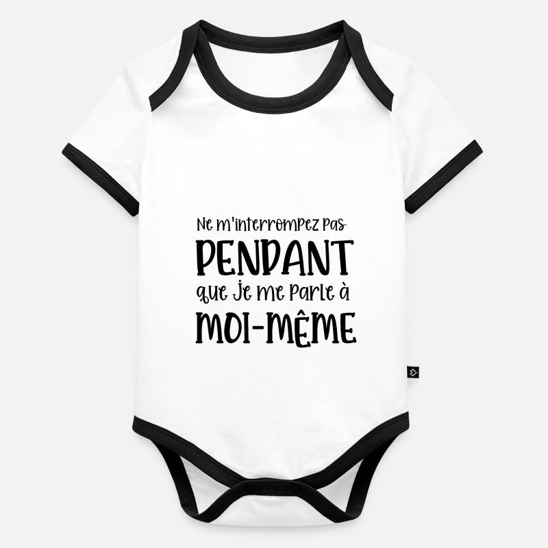 je me parle à moi-même Body Bébé bio contrasté manches courtes