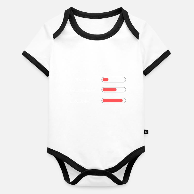 Windel - Laune - Hunger - Geschenkidee, Geschenk Baby Bio-Kurzarm-Kontrastbody