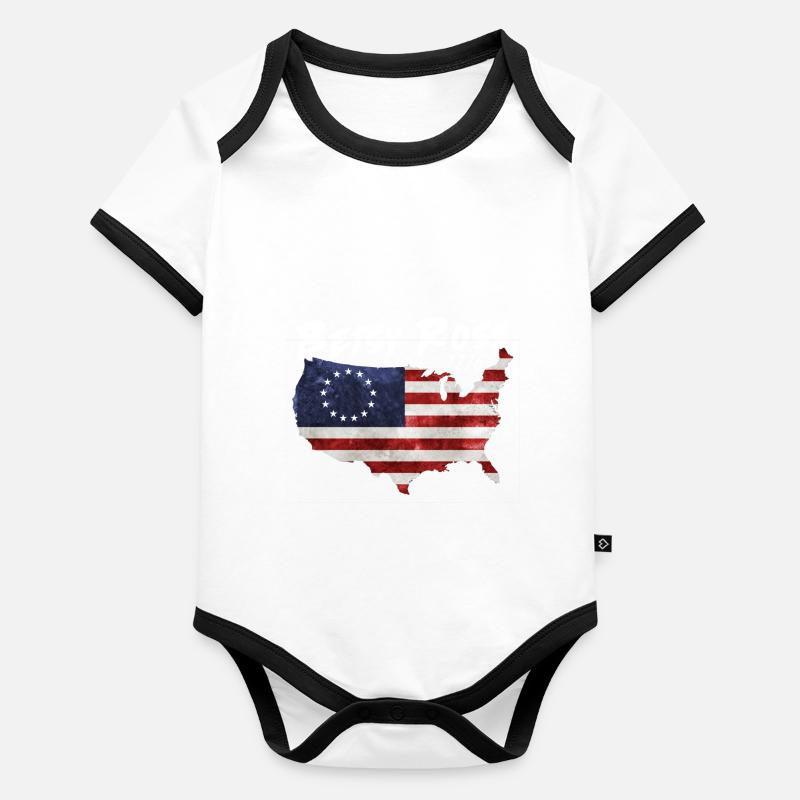 4. Juli Betsy Ross Baby Bio-Kurzarm-Kontrastbody