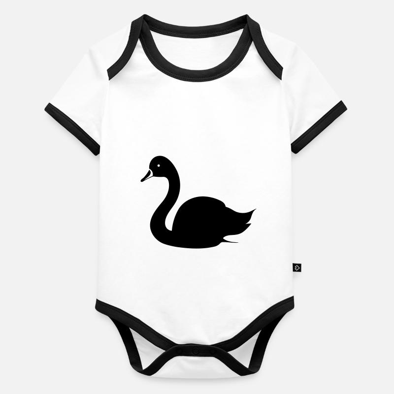 Cygne Body Bébé bio contrasté manches courtes