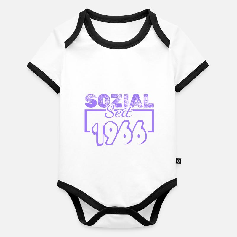 Sozial 1966 Baby Bio-Kurzarm-Kontrastbody
