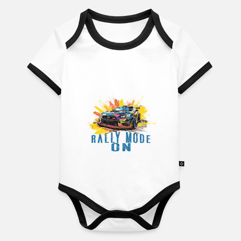 Mode rallye activé Body Bébé bio contrasté manches courtes