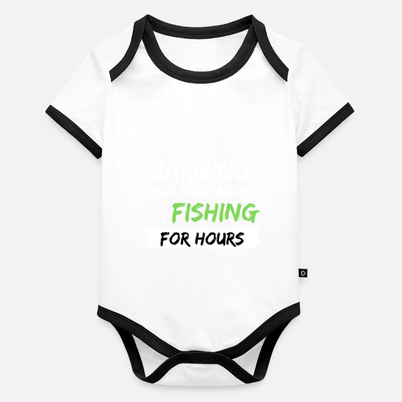 pêche canne à poisson idée cadeau pêche dicton Body Bébé bio contrasté manches courtes