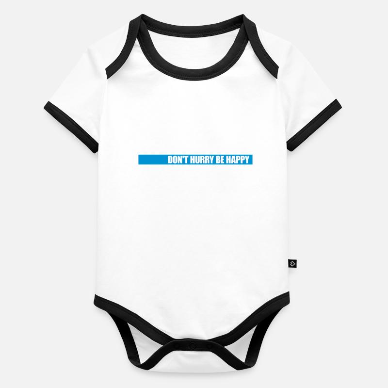 dont hurry be happy Baby Bio-Kurzarm-Kontrastbody